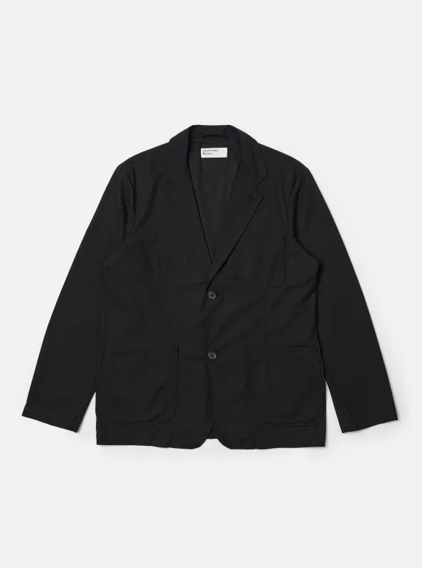 Black Valencia Cotton Two Button Jacket sold by Universal Works