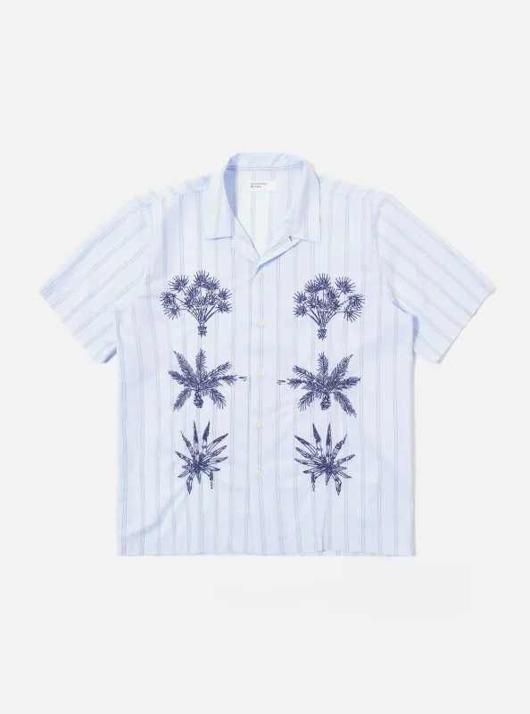 Soft Blue Mc Stripe Road Trip Shirt sold by Universal Works