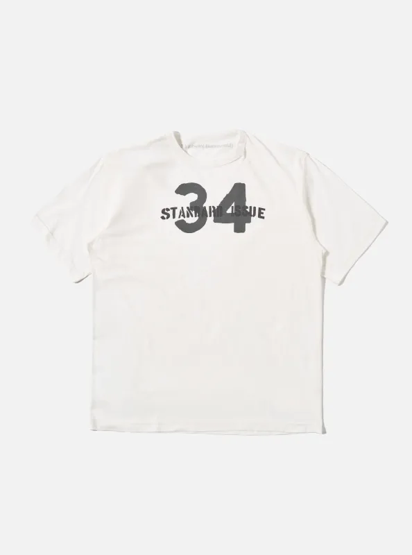 Ecru Single Jersey 34 Printed Core Tee sold by Universal Works