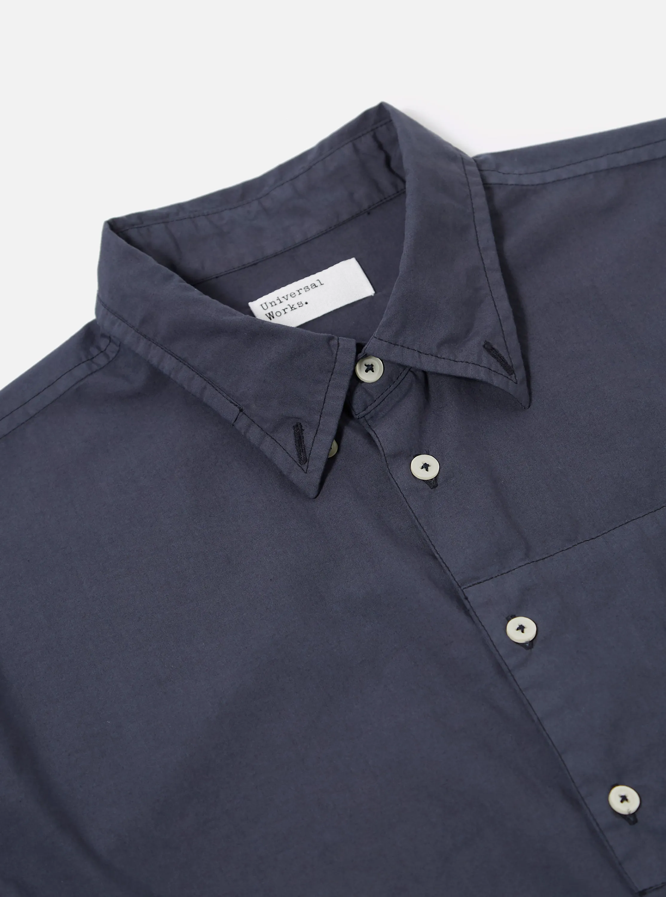 Navy Poplin Patched Lazy Day Shirt sold by Universal Works product image thumbnail 4