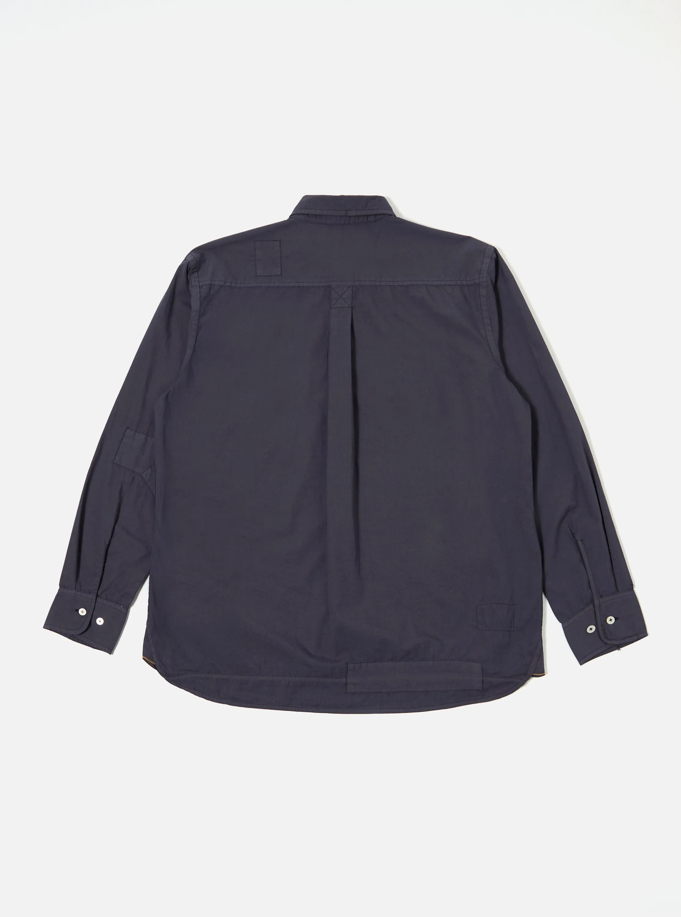 Navy Poplin Patched Lazy Day Shirt sold by Universal Works product image thumbnail 3