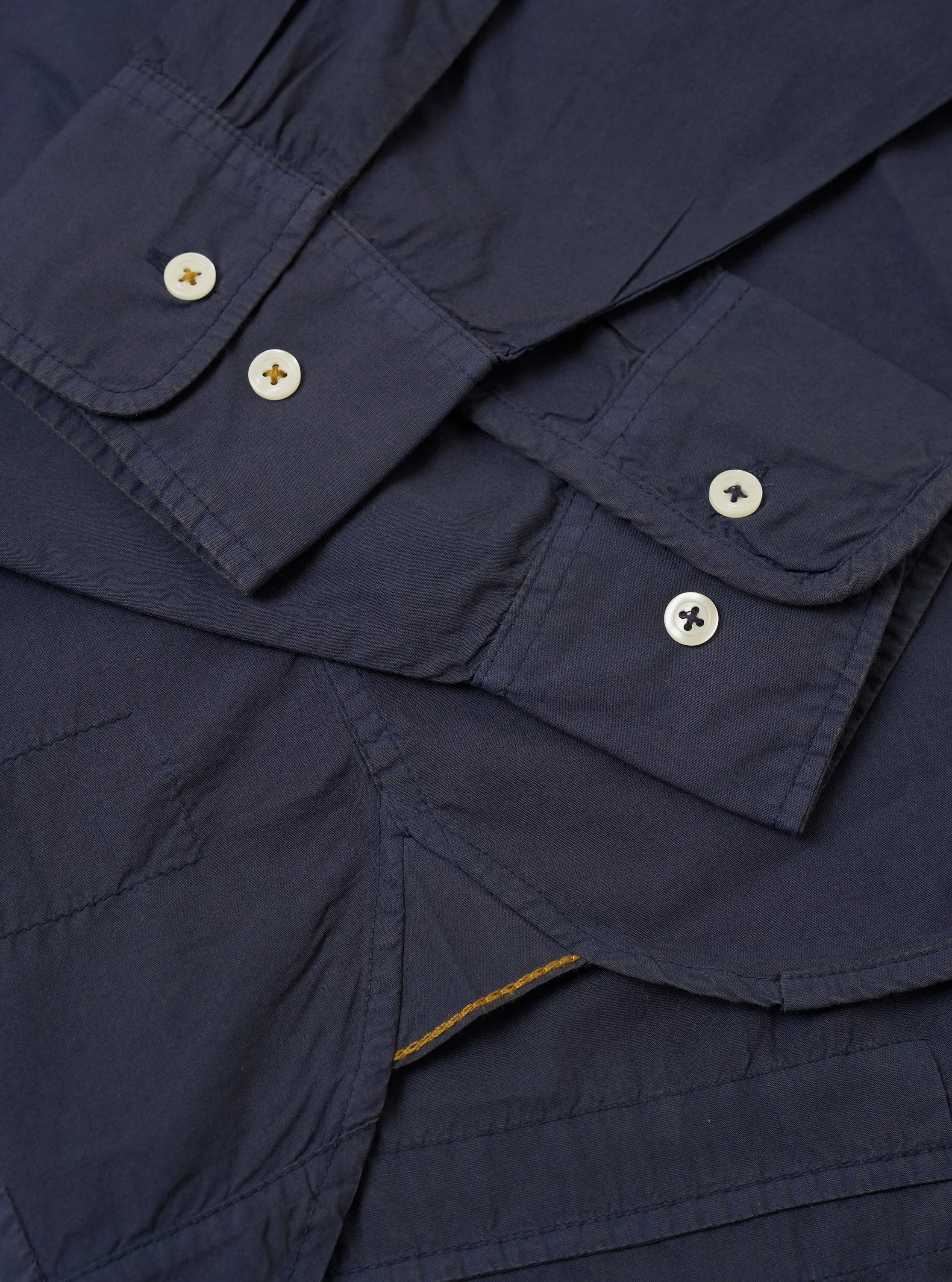 Navy Poplin Patched Lazy Day Shirt sold by Universal Works product image thumbnail 5