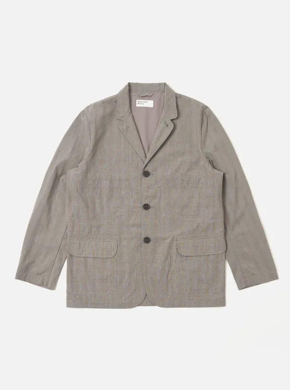 Grey Brown Wales Glen Check Barra Jacket made by Universal Works