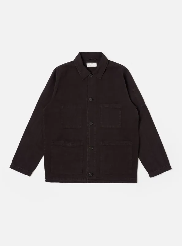 Licorice Lyo Linen Mix Coverall Jacket made by Universal Works