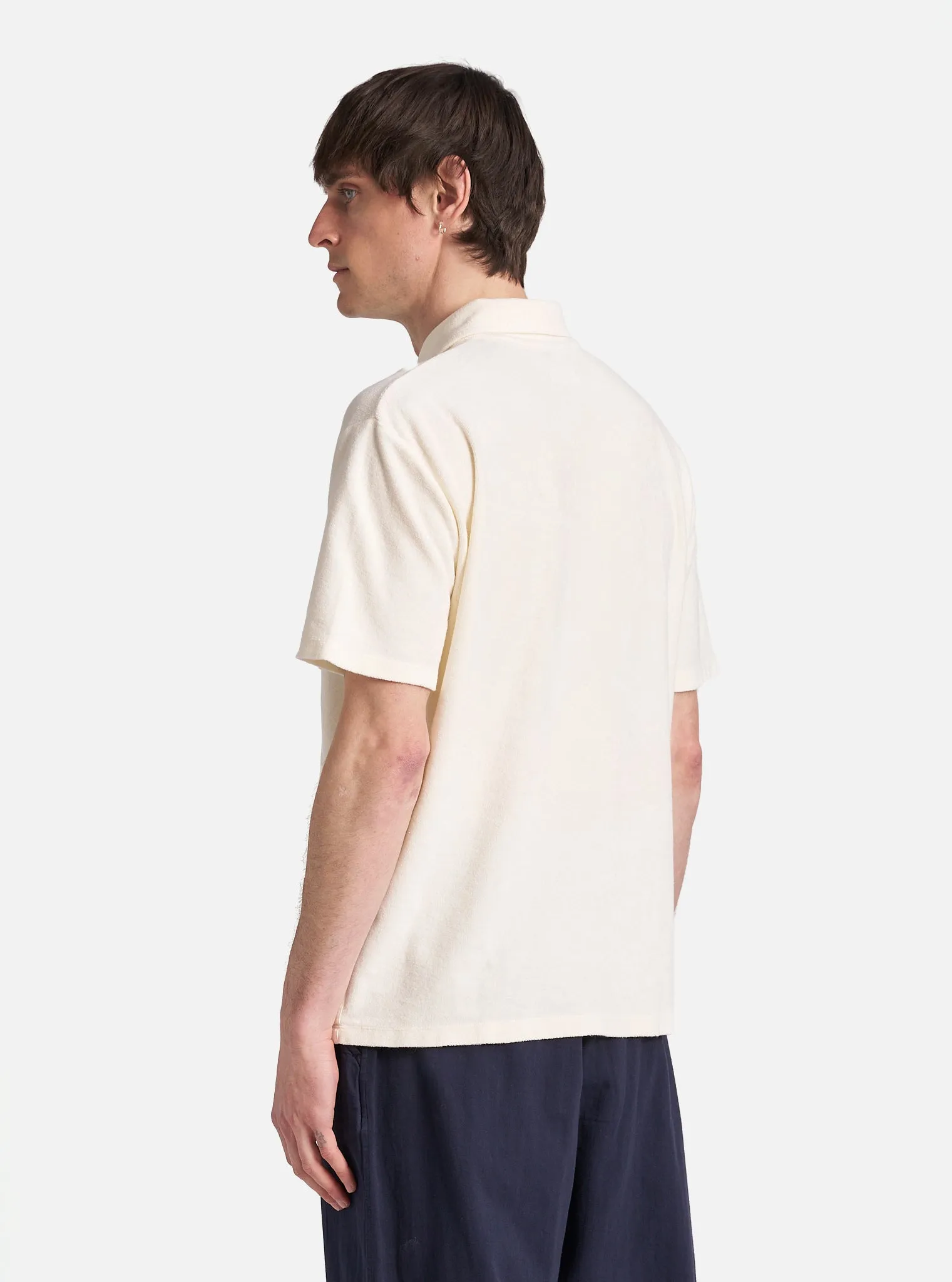 Ecru Light Weight Terry Newlyn Polo sold by Universal Works product image thumbnail 3