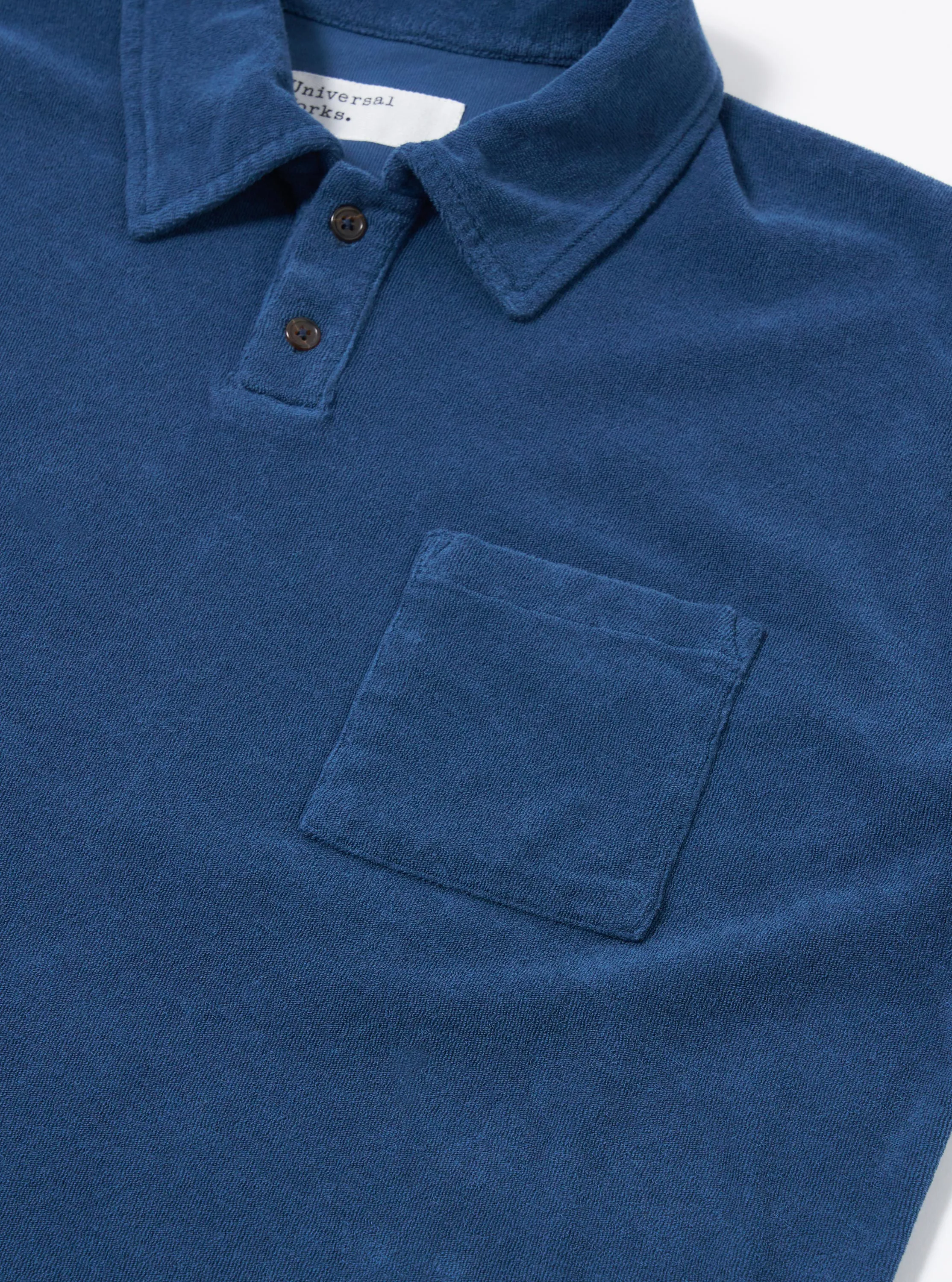 Navy Light Weight Terry Newlyn Polo sold by Universal Works product image thumbnail 5