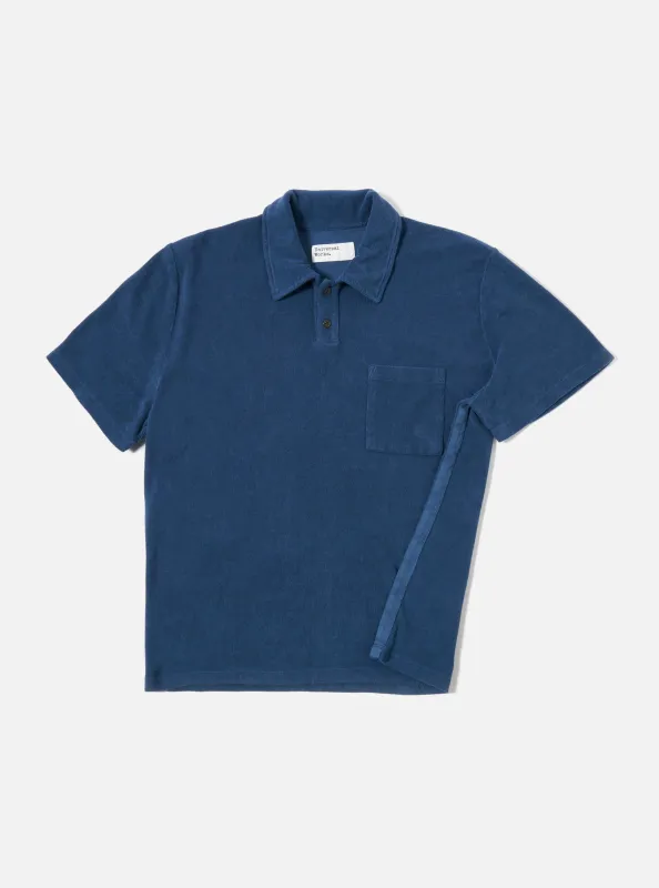 Navy Light Weight Terry Newlyn Polo made by Universal Works