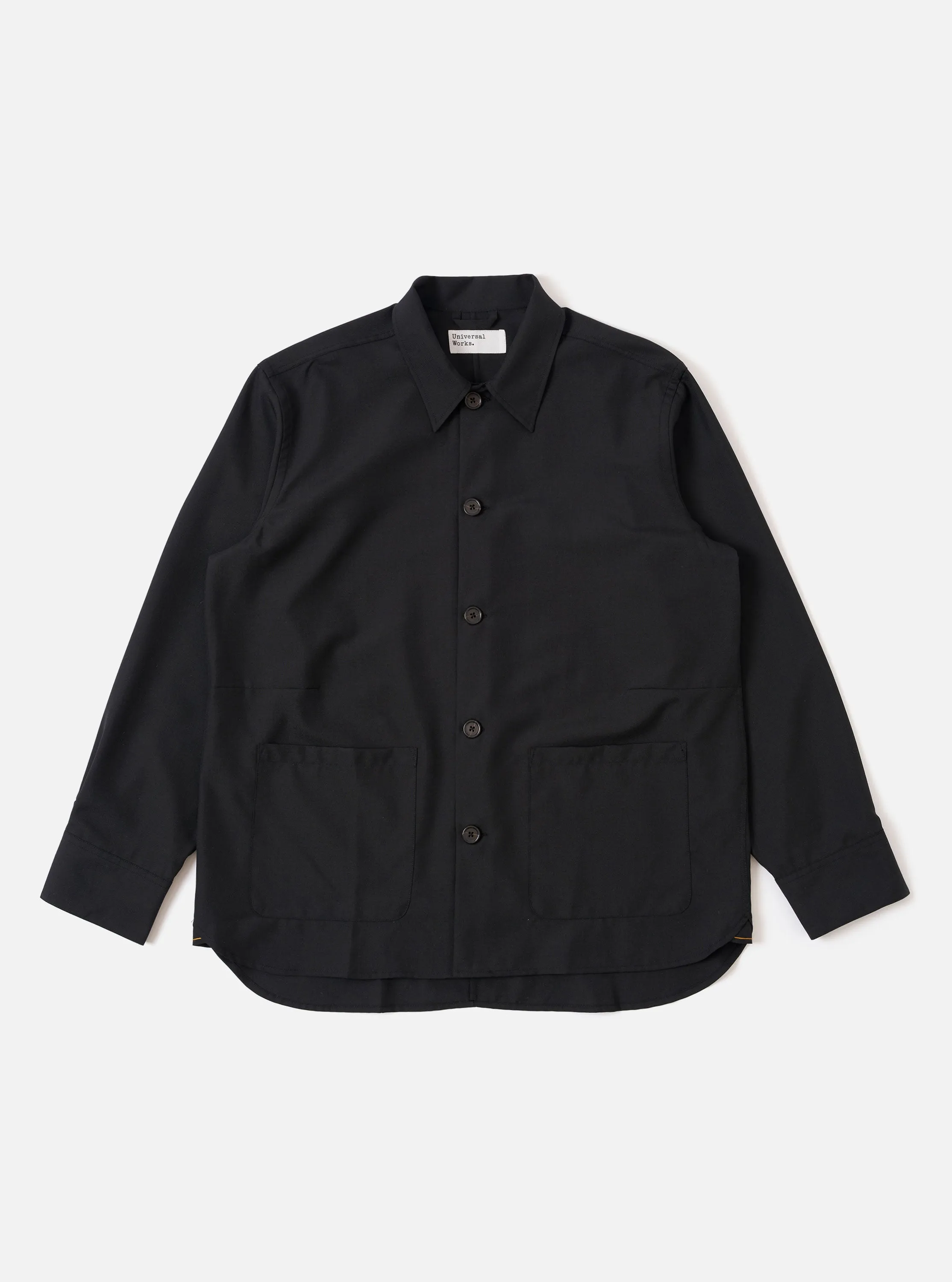 Black Tropical Suiting Travail Overshirt sold by Universal Works