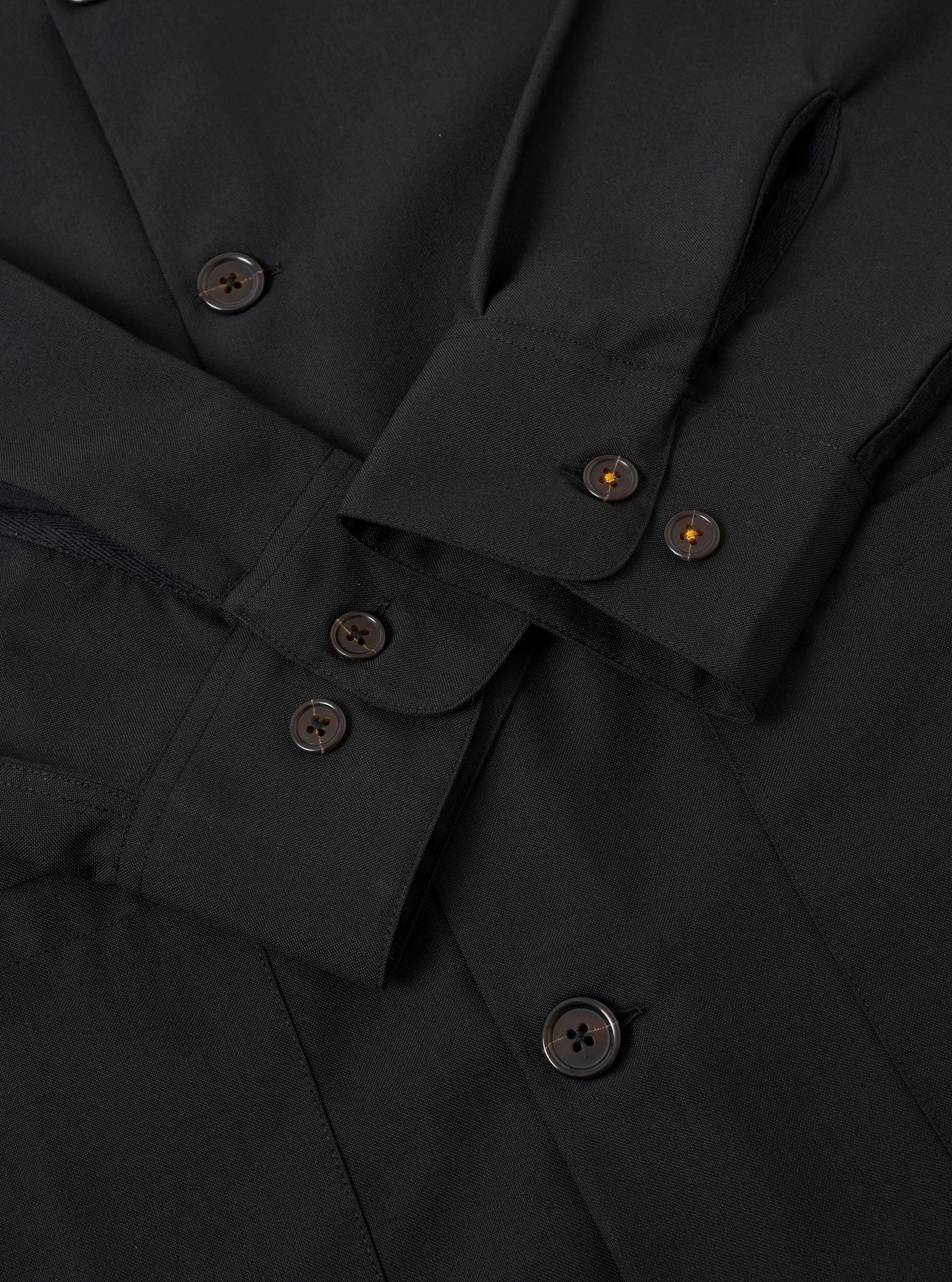 Black Tropical Suiting Travail Overshirt sold by Universal Works product image thumbnail 4