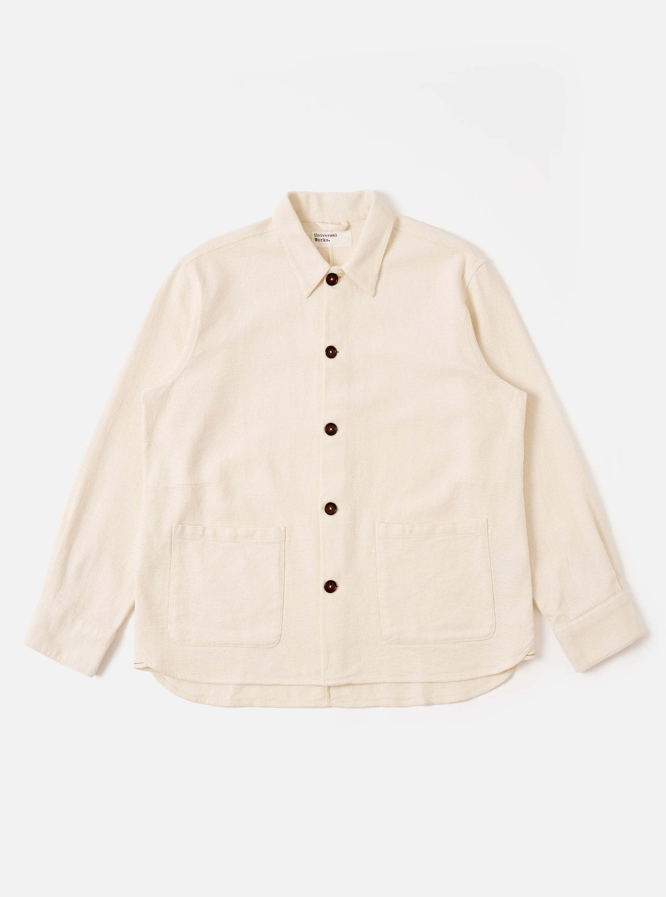 Ecru Kendal Cotton Travail Overshirt sold by Universal Works