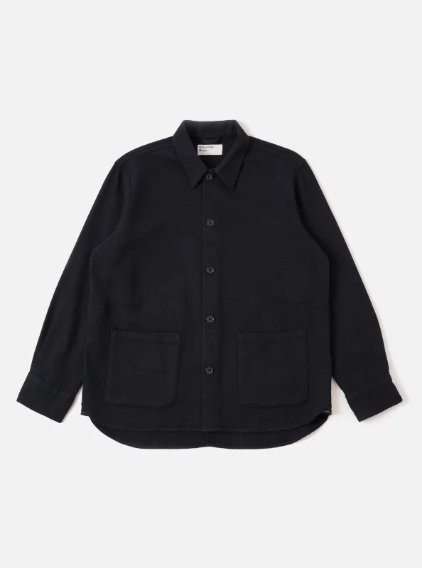 Black Kendal Cotton Travail Overshirt sold by Universal Works