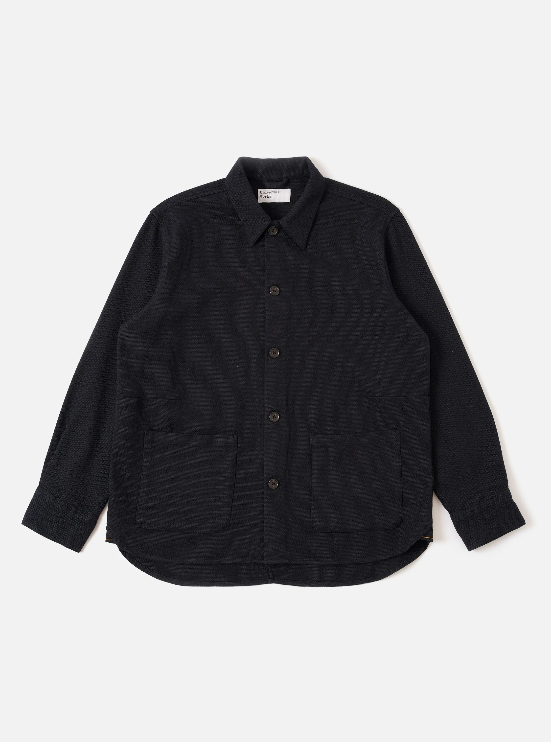 Black Kendal Cotton Travail Overshirt sold by Universal Works