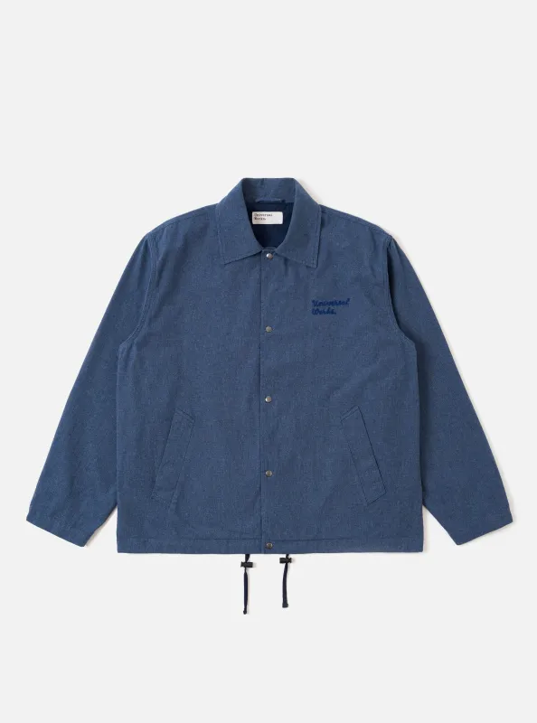Blue Sintra Recycled Cotton Head Coach Jacket made by Universal Works