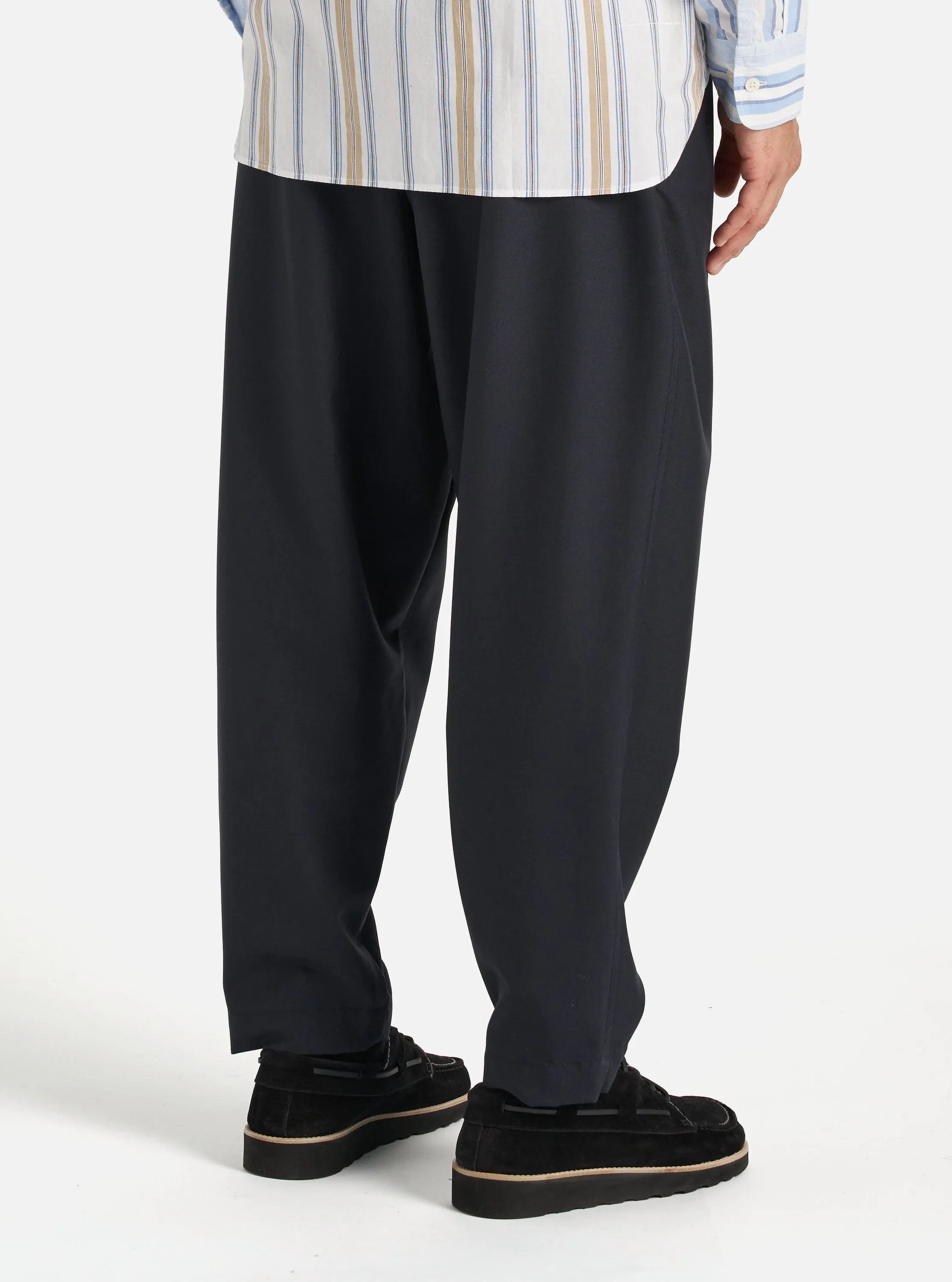 Navy Tropical Suiting Pleated Track Pant sold by Universal Works product image thumbnail 3