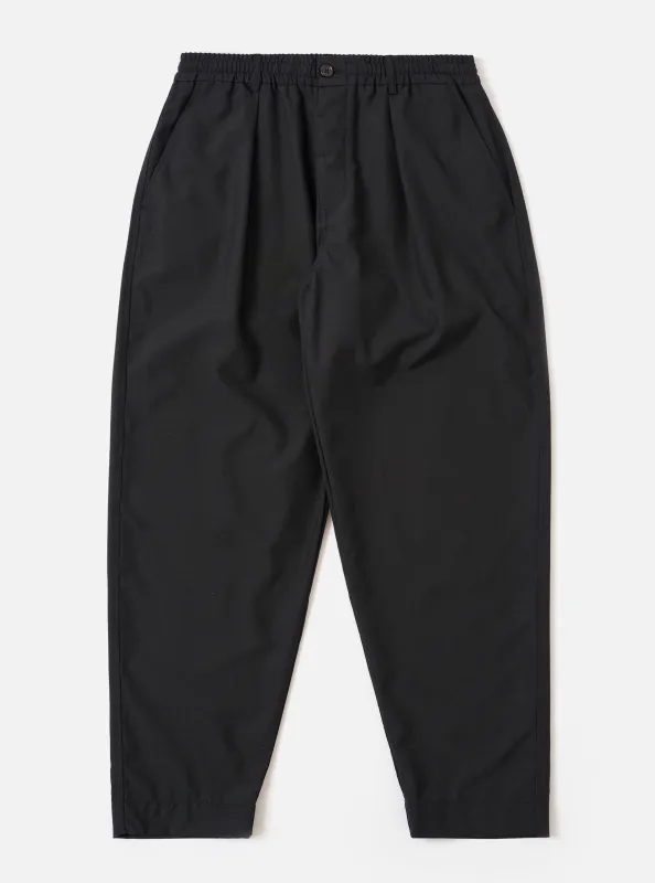 Black Tropical Suiting Pleated Track Pant sold by Universal Works