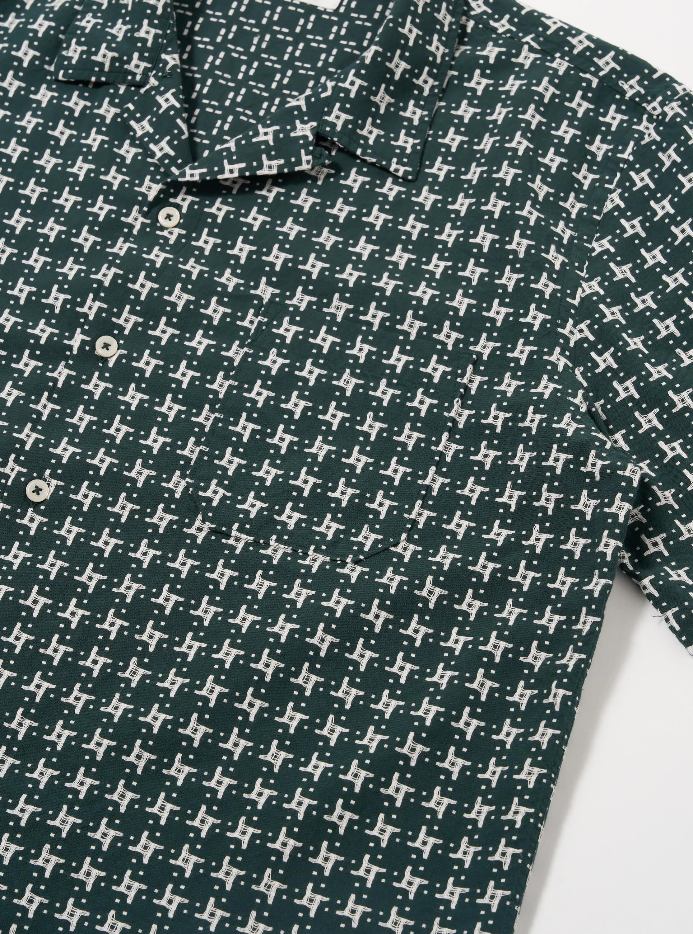 Green/White Rhodes 8 Cotton Road Shirt sold by Universal Works product image thumbnail 4
