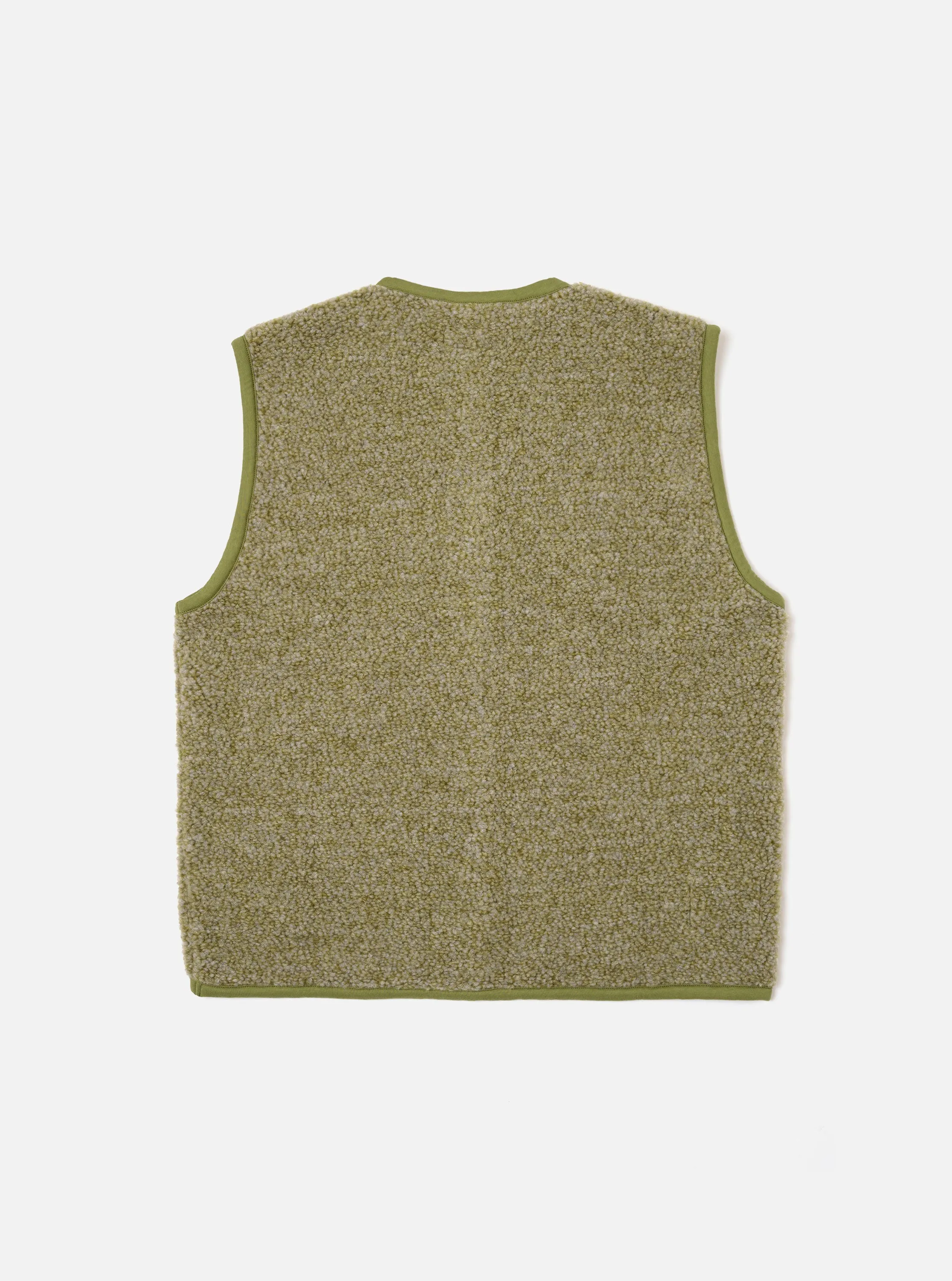 Light Olive Alvar Fleece Lancaster Gilet sold by Universal Works product image thumbnail 3