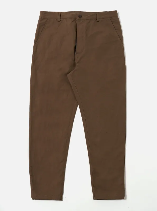 Khaki Linen Slub Weave Military Chino sold by Universal Works