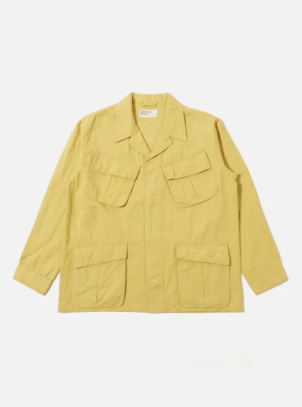 Lemon Linen Slub Weave Jungle Jacket made by Universal Works