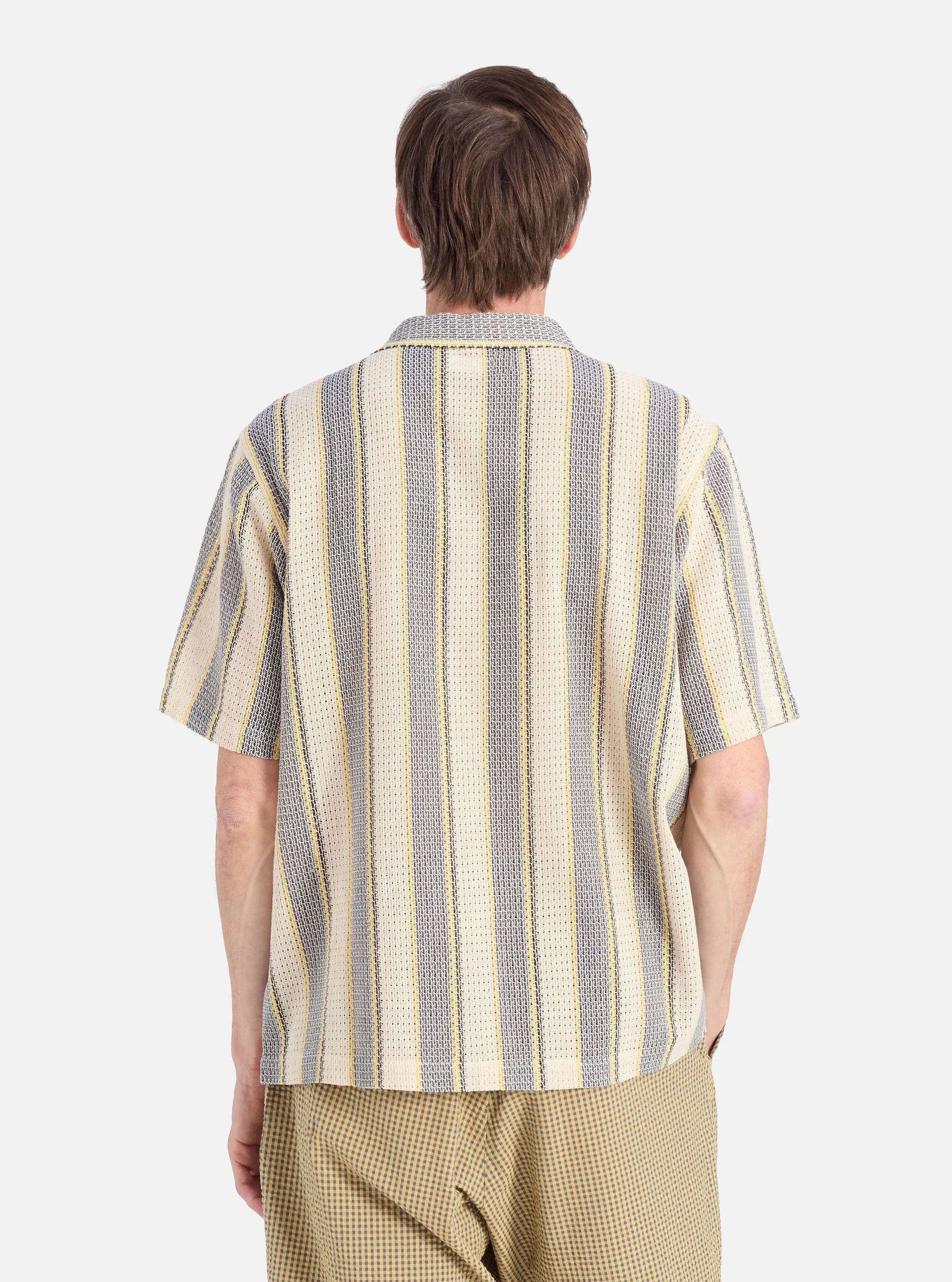 Grey/Yellow Cotton Lattice Road Shirt sold by Universal Works product image thumbnail 3
