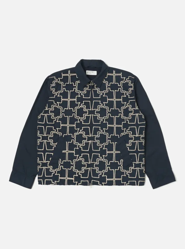 Navy Mitla Broadcloth Club Jacket sold by Universal Works