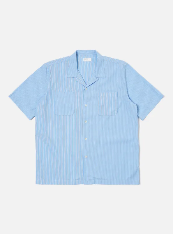 Blue Vila Stripes Sal Road Shirt sold by Universal Works