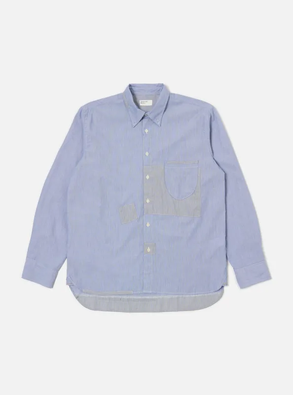 Mixed Blue Mixed Classics Patched Lazy Day Shirt sold by Universal Works