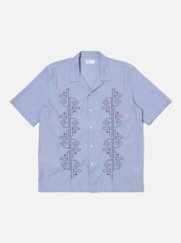 Blue Classic Stripes Road Trip Shirt made by Universal Works