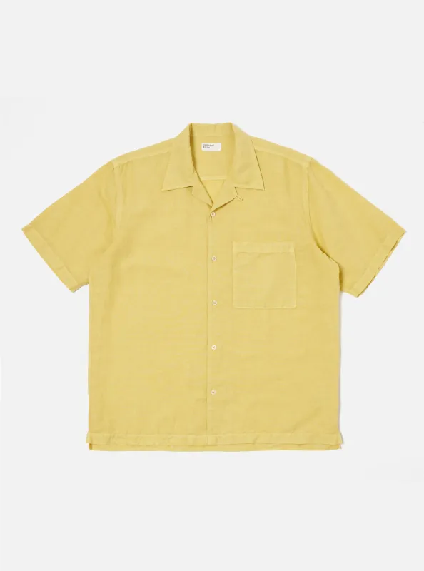 Lemon Linen Cotton Shirting Camp Shirt made by Universal Works