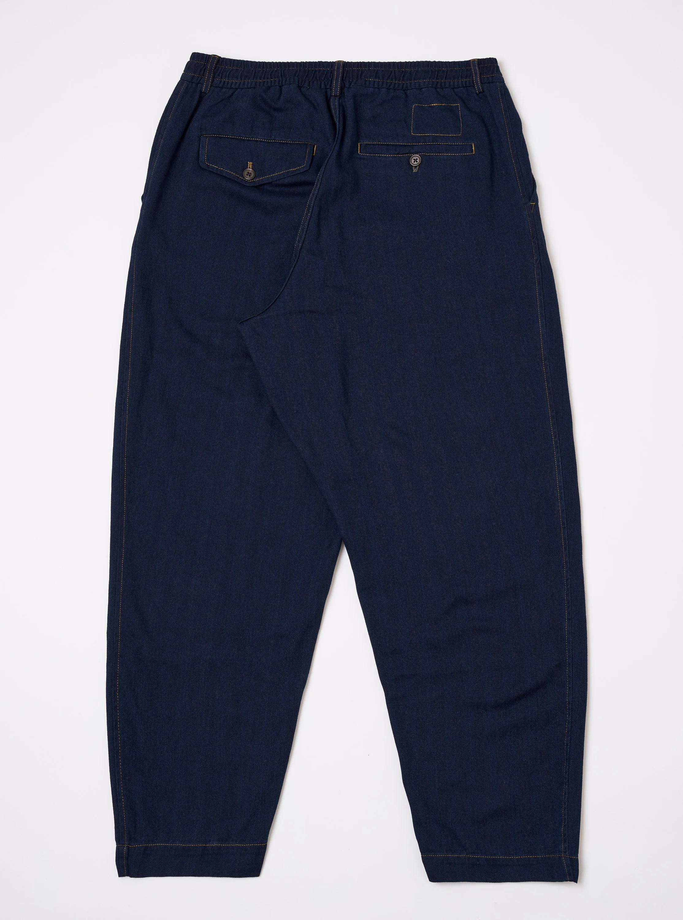 Indigo Recycled Herringbone Pleated Track Pant sold by Universal Works product image thumbnail 5