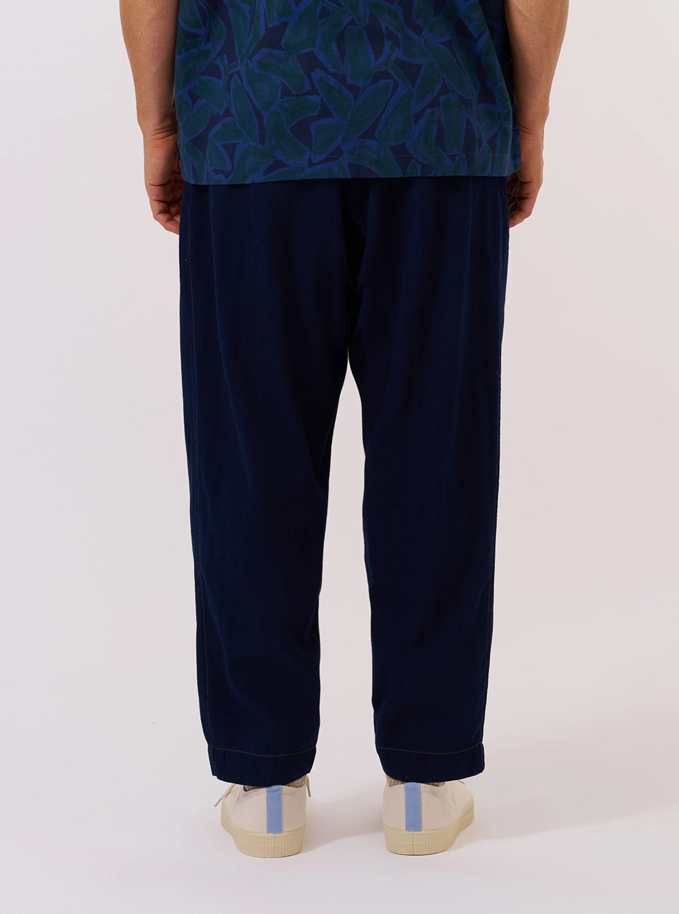 Indigo Recycled Herringbone Pleated Track Pant sold by Universal Works product image thumbnail 3