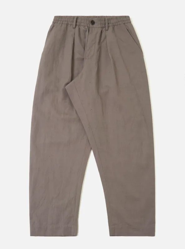 Mid Grey Linen Slub Weave Oxford Pant made by Universal Works
