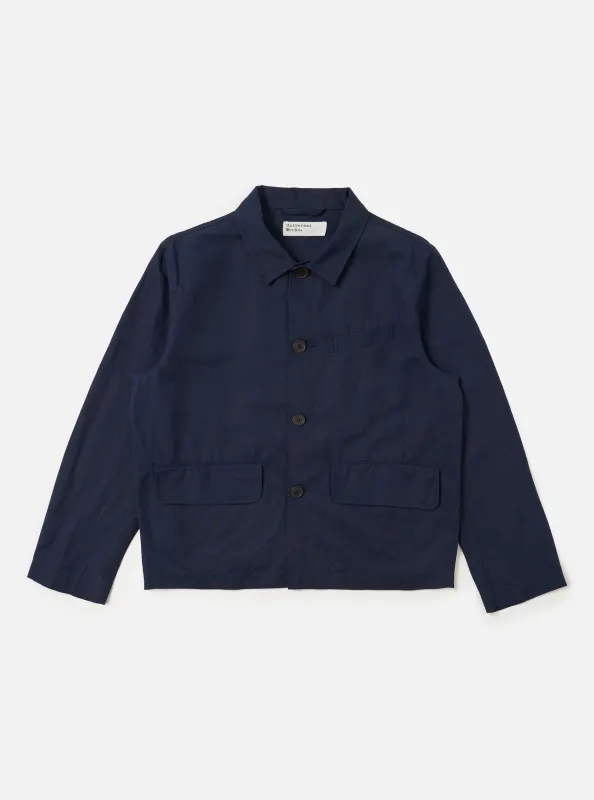 Navy Linen Slub Weave Franck Jacket sold by Universal Works