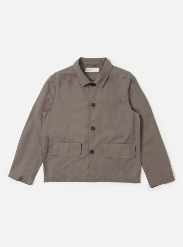 Mid Grey Linen Slub Weave Franck Jacket sold by Universal Works