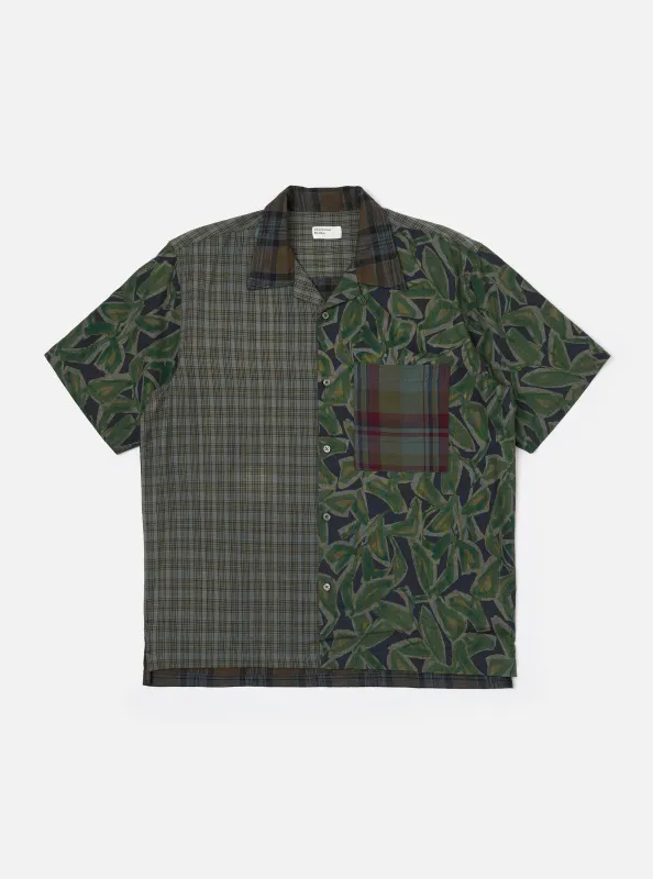 Limited Edition Olive Mixed Check Camp Shirt made by Universal Works