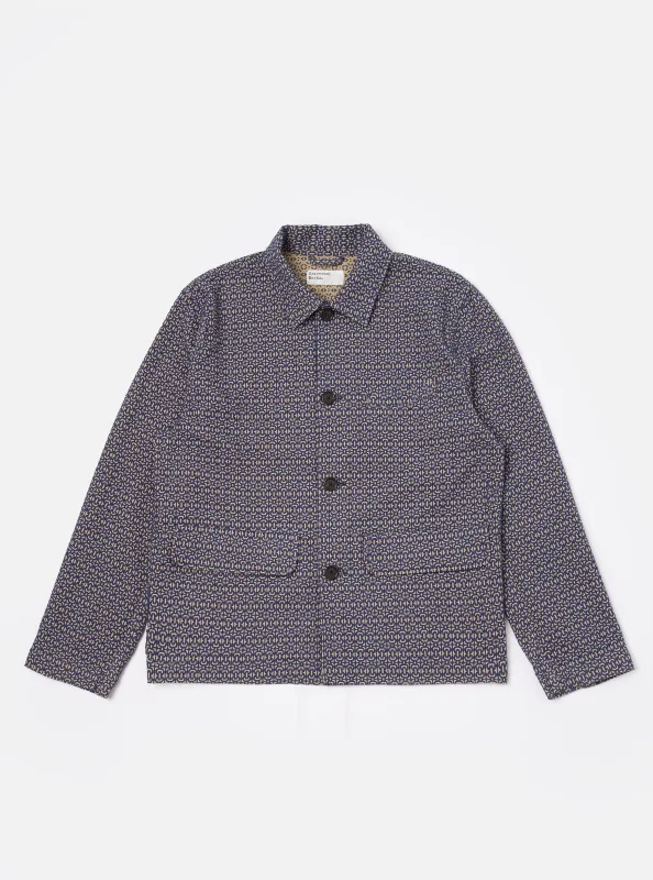 Navy Konos Cotton Warmus Jacket sold by Universal Works