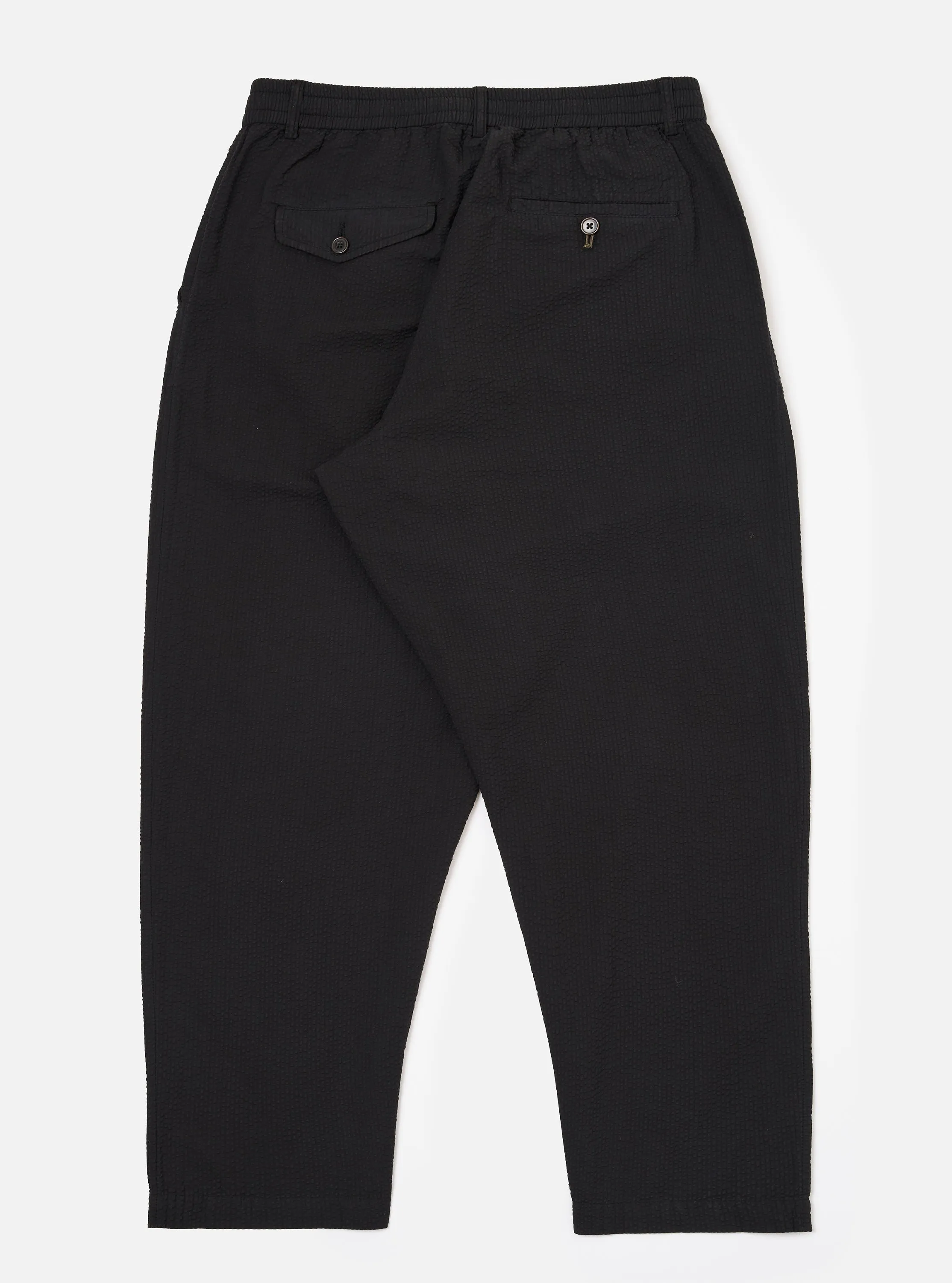 Black Merida Seersucker Pleated Track Pant sold by Universal Works product image thumbnail 2