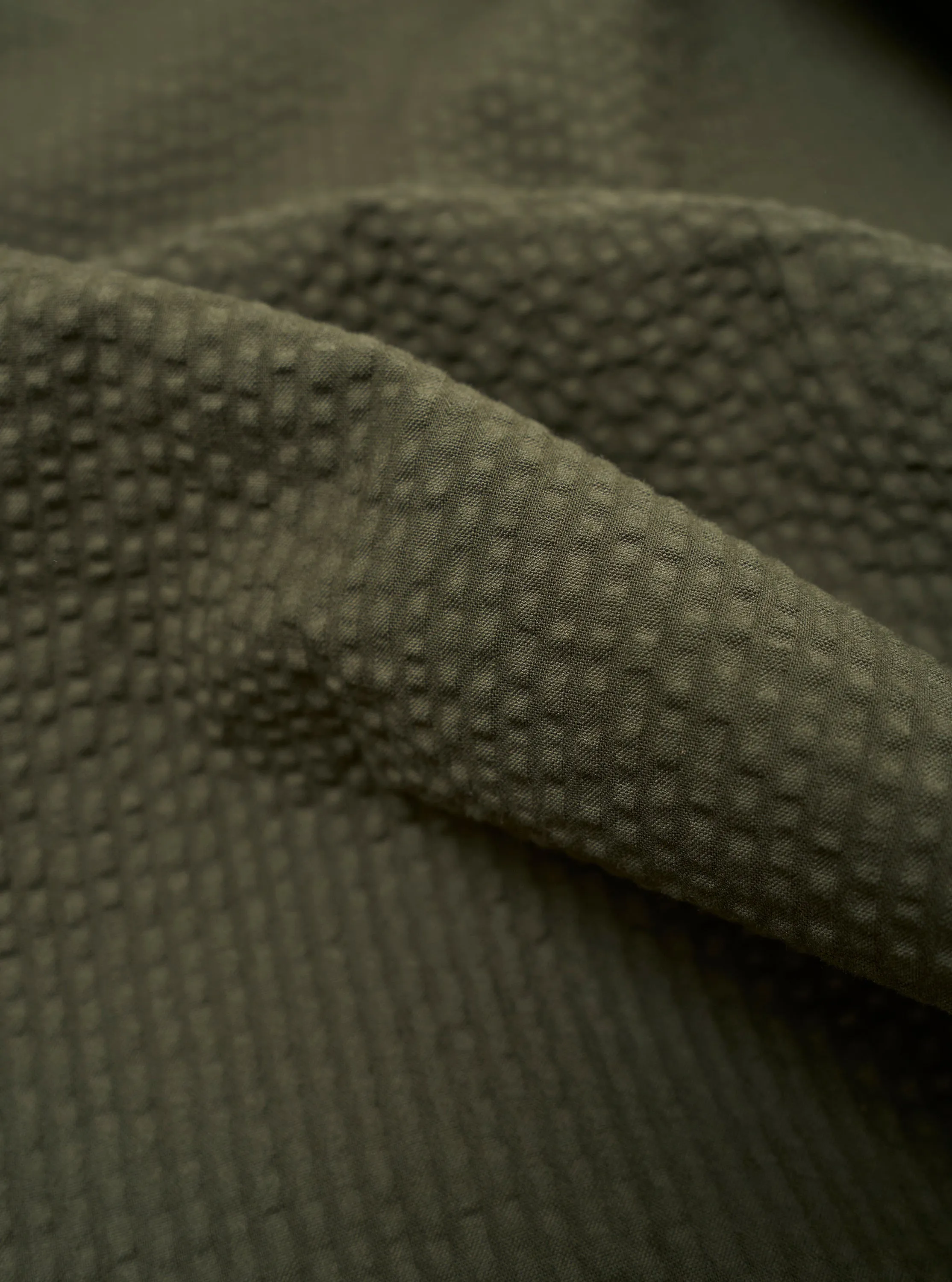 Olive Merida Seersucker Pleated Track Pant sold by Universal Works product image thumbnail 4