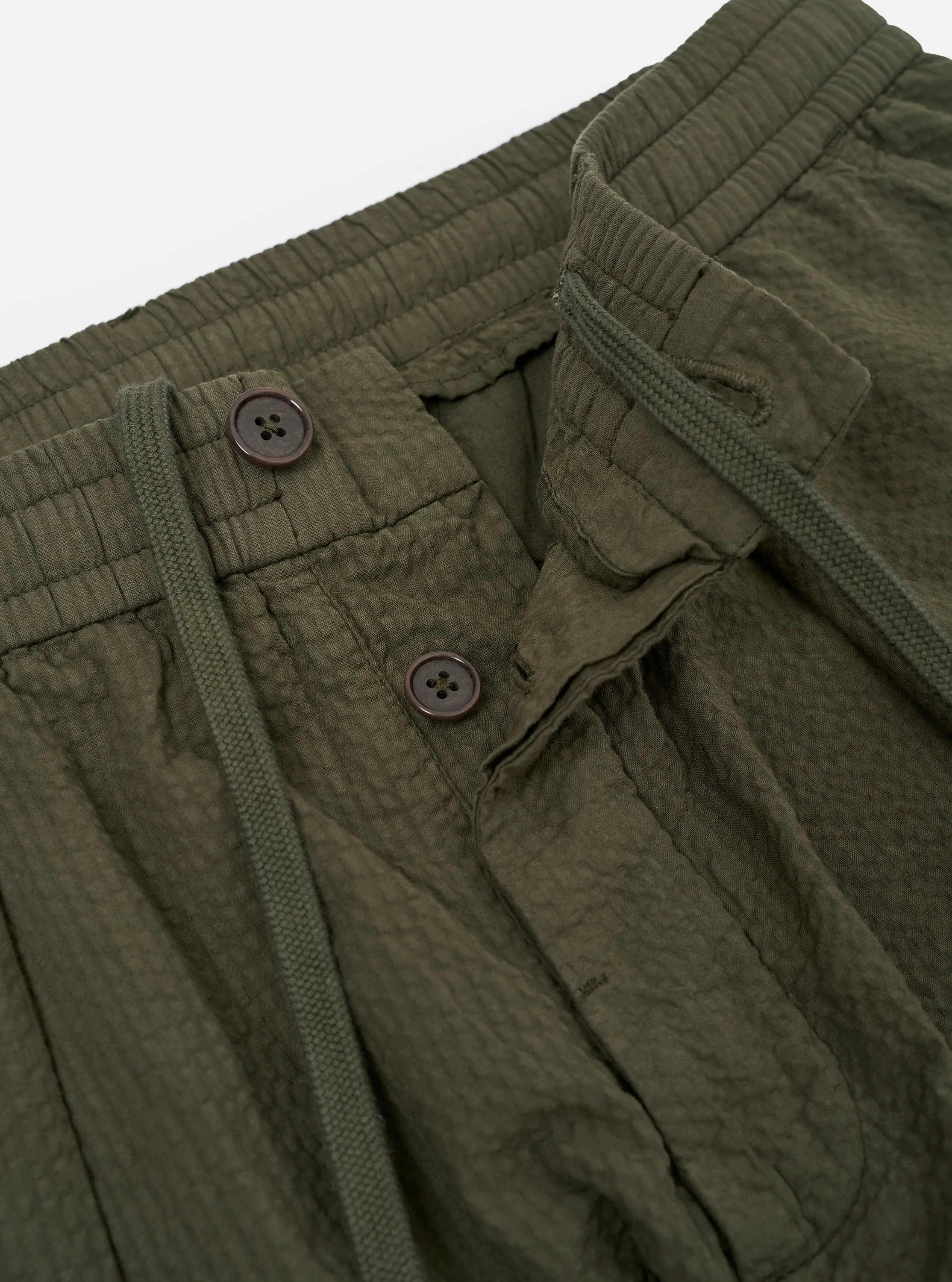 Olive Merida Seersucker Pleated Track Pant sold by Universal Works product image thumbnail 3