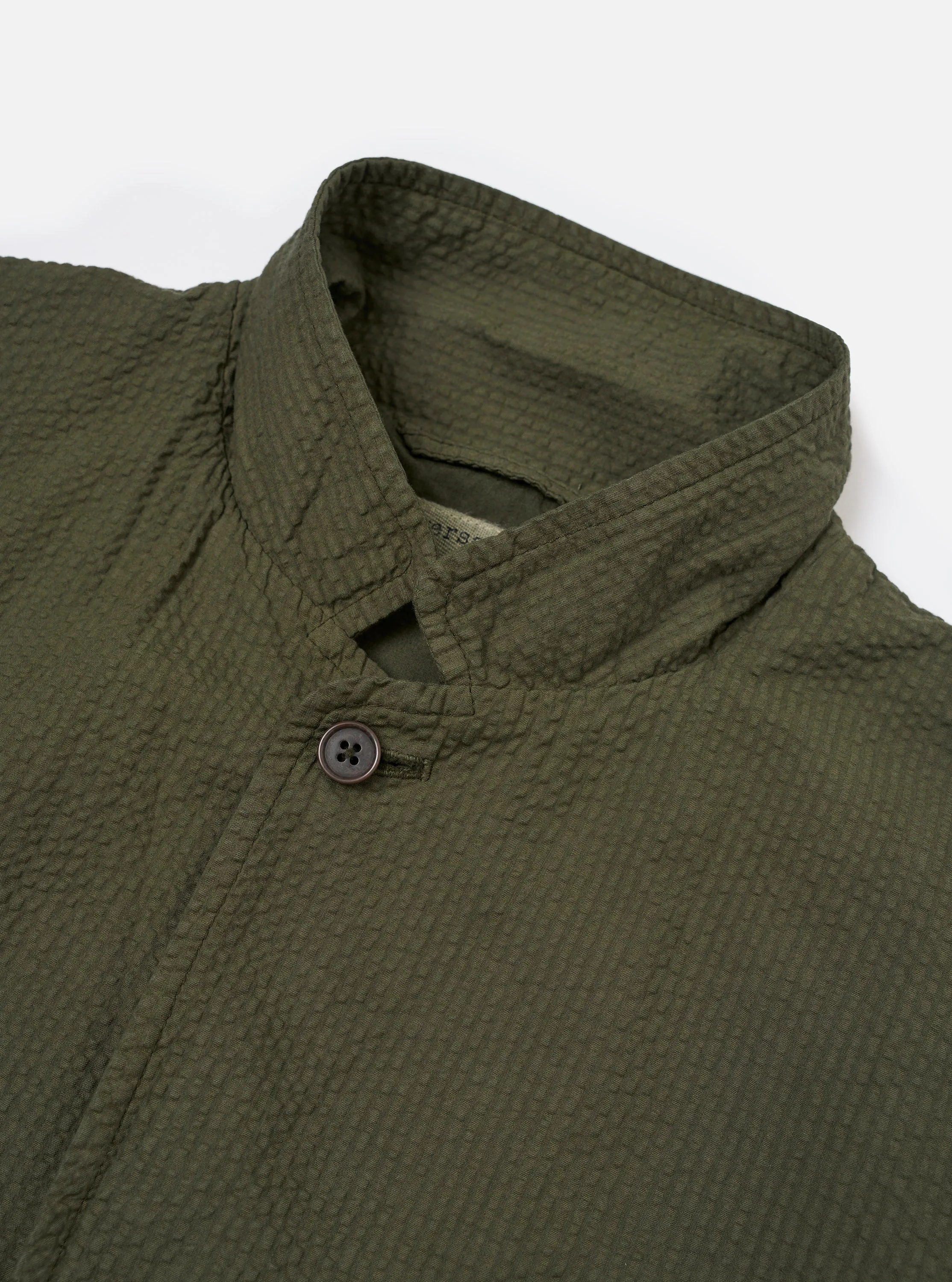 Olive Merida Seersucker Three Button Jacket sold by Universal Works product image thumbnail 4