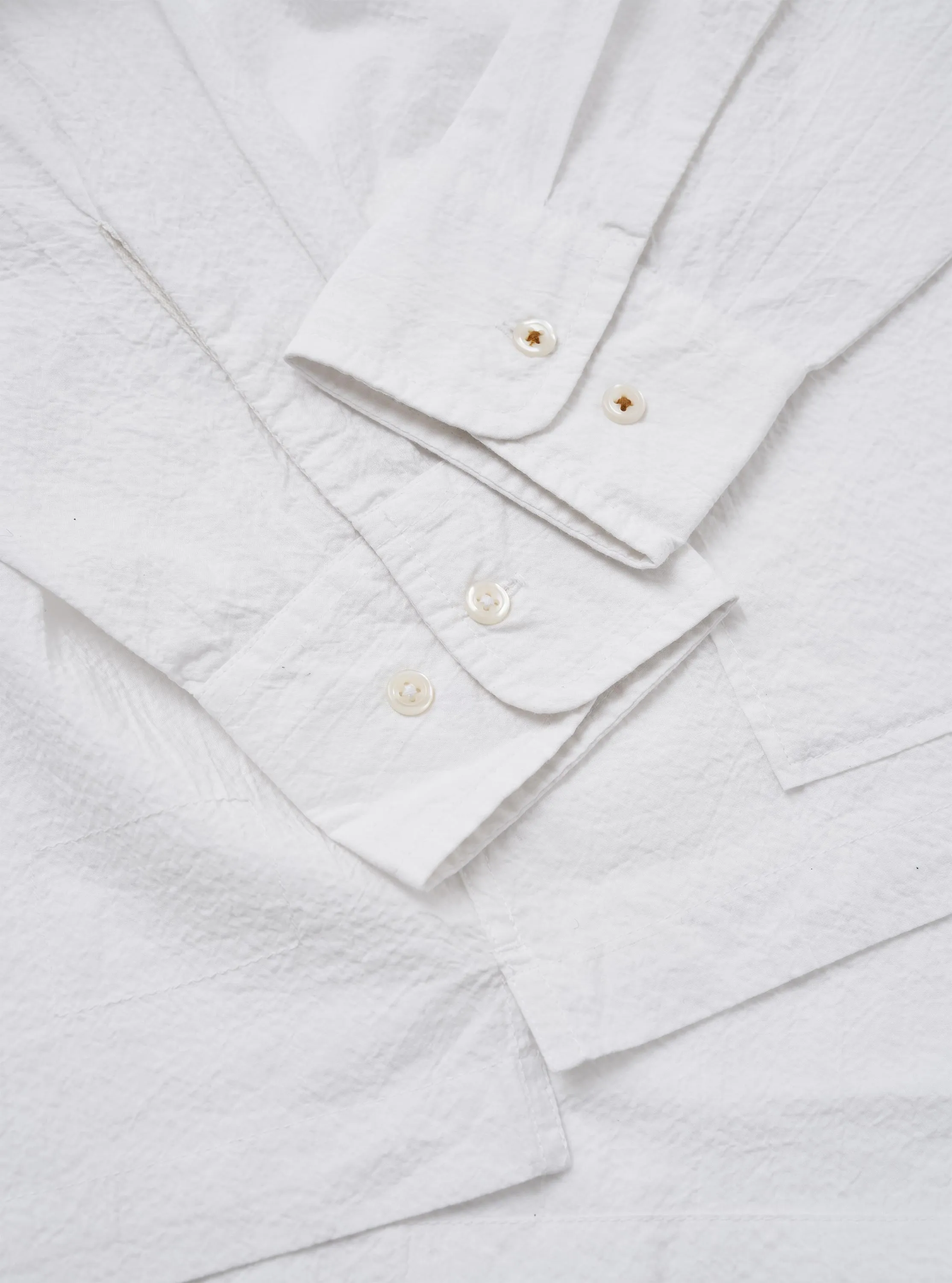White Seersucker Double Lucky Shirt sold by Universal Works product image thumbnail 4