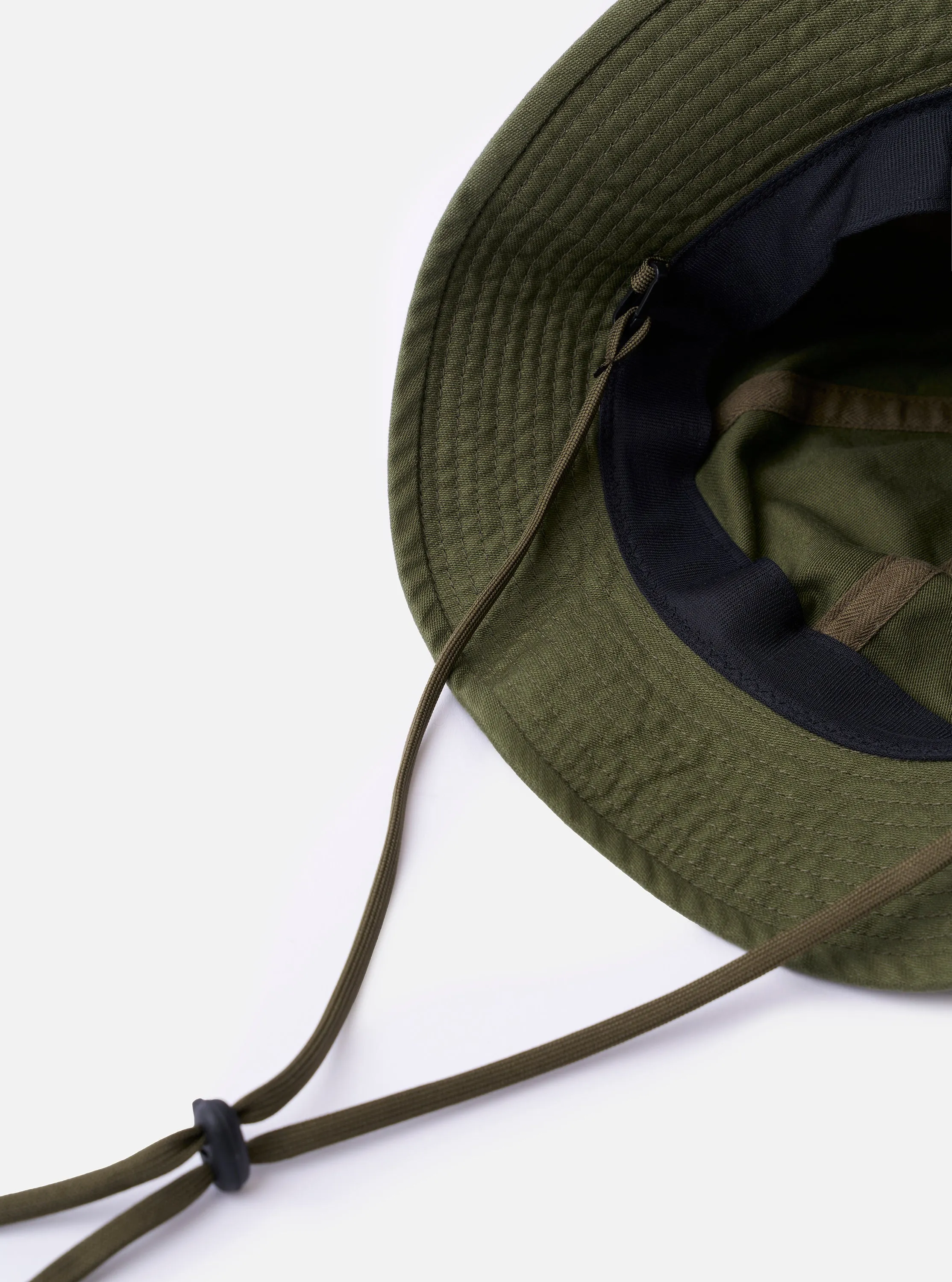 cableami® Dark Olive Baker Back Satin Cotton Metro Hat sold by Universal Works product image thumbnail 5