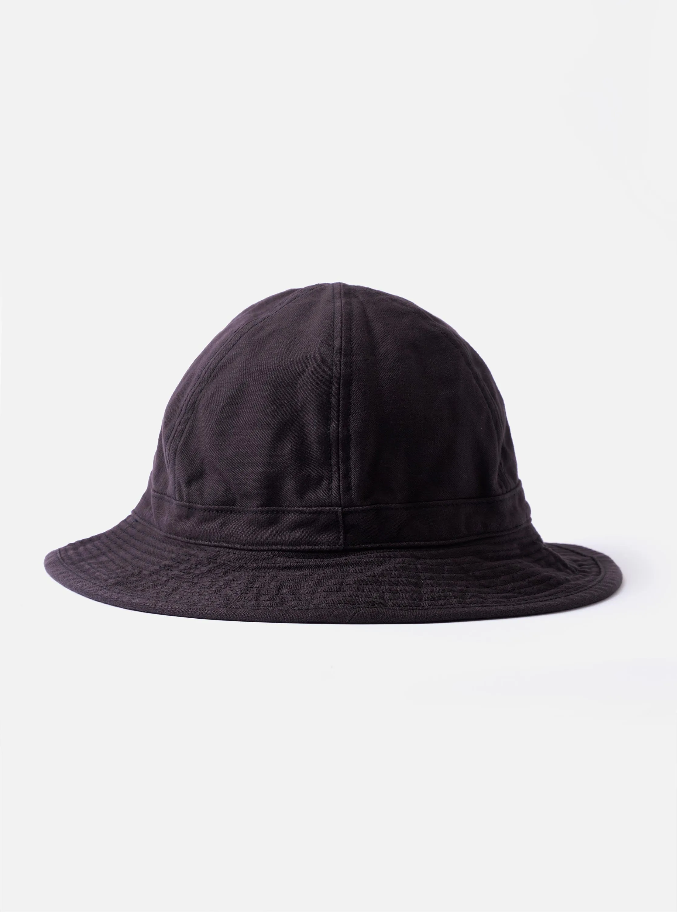 cableami® Black Baker Back Satin Cotton Metro Hat sold by Universal Works