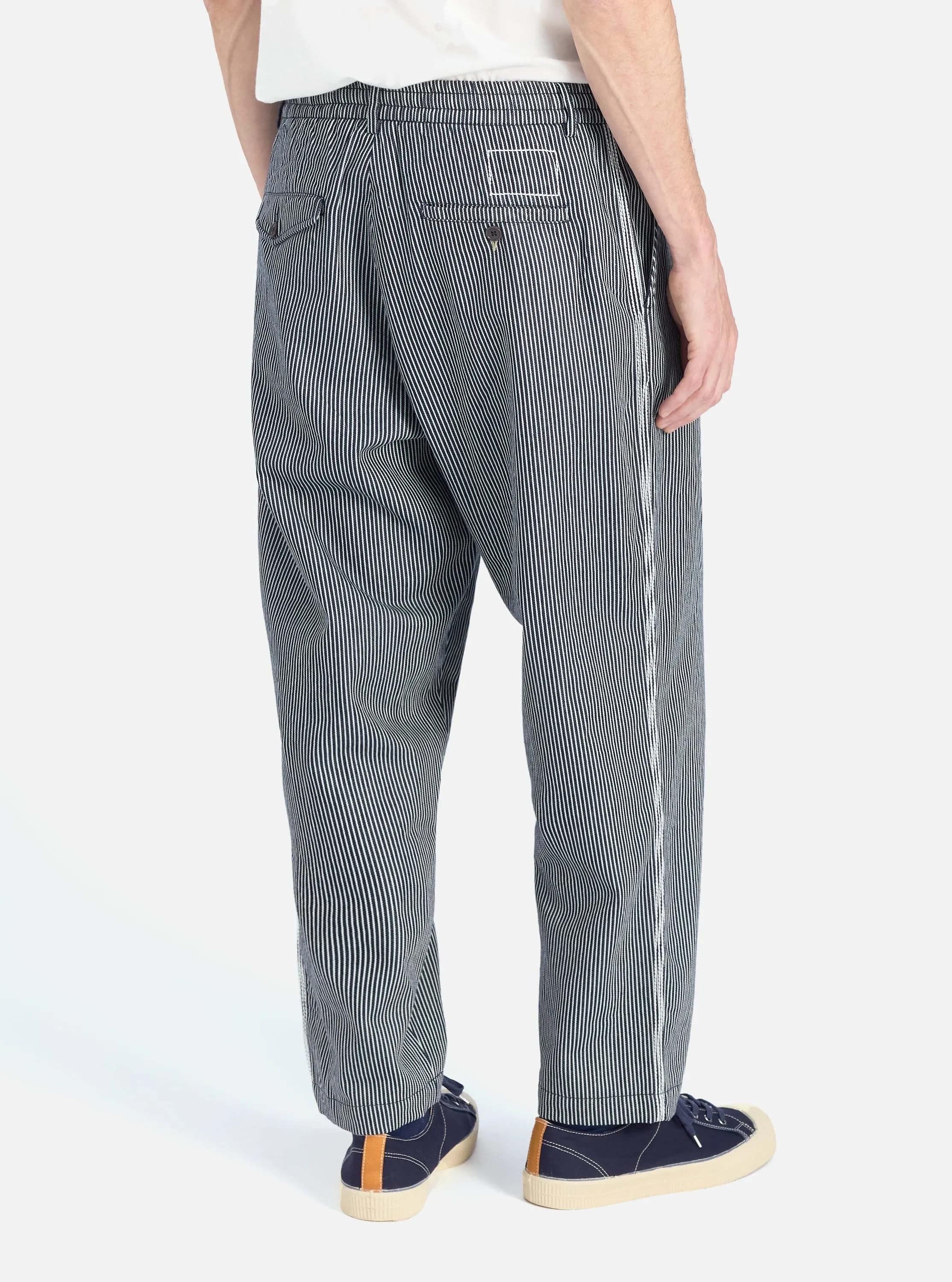 Indigo Hickory Stripe Denim Pleated Track Pant sold by Universal Works product image thumbnail 3