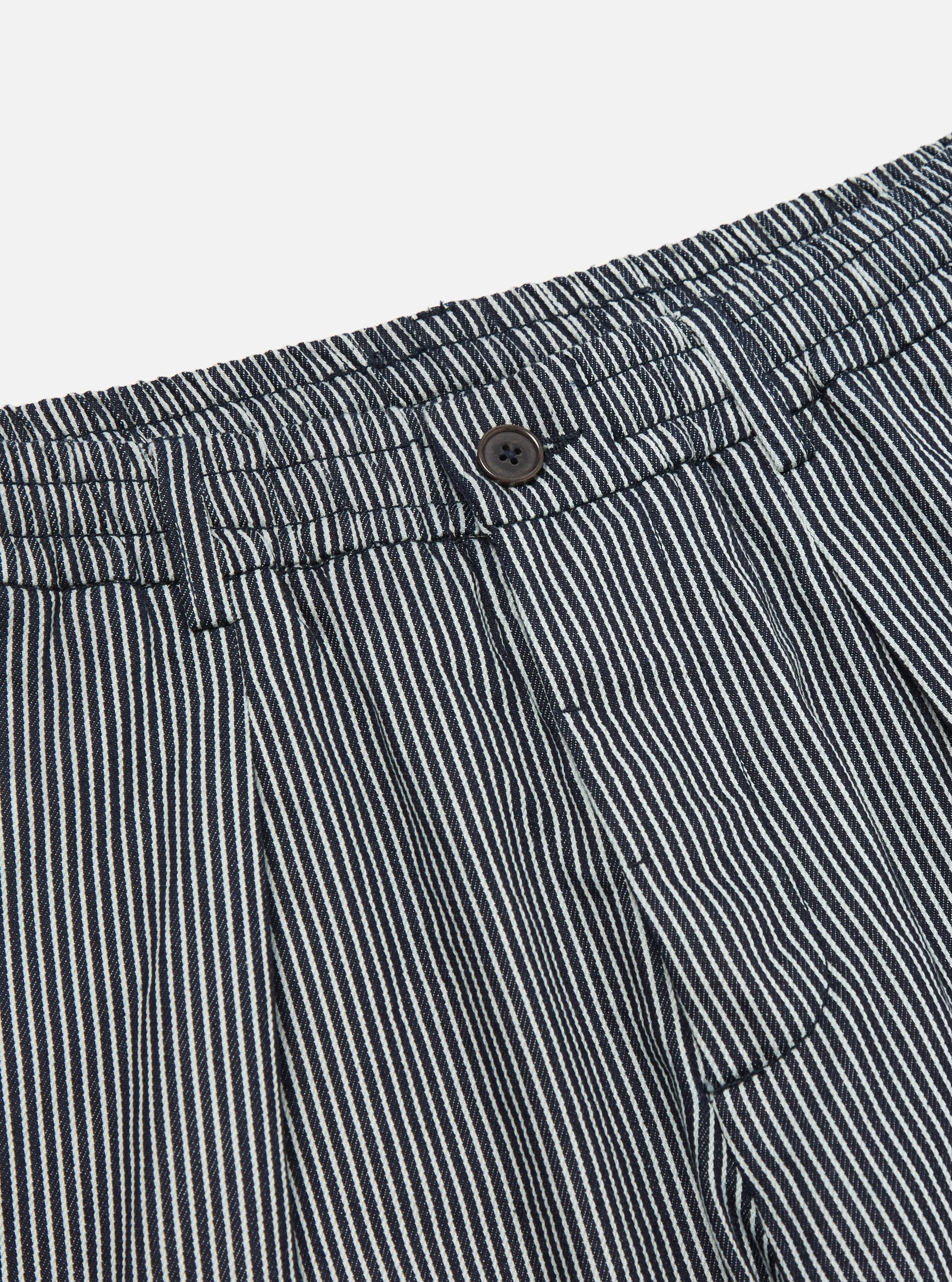 Indigo Hickory Stripe Denim Pleated Track Pant sold by Universal Works product image thumbnail 5