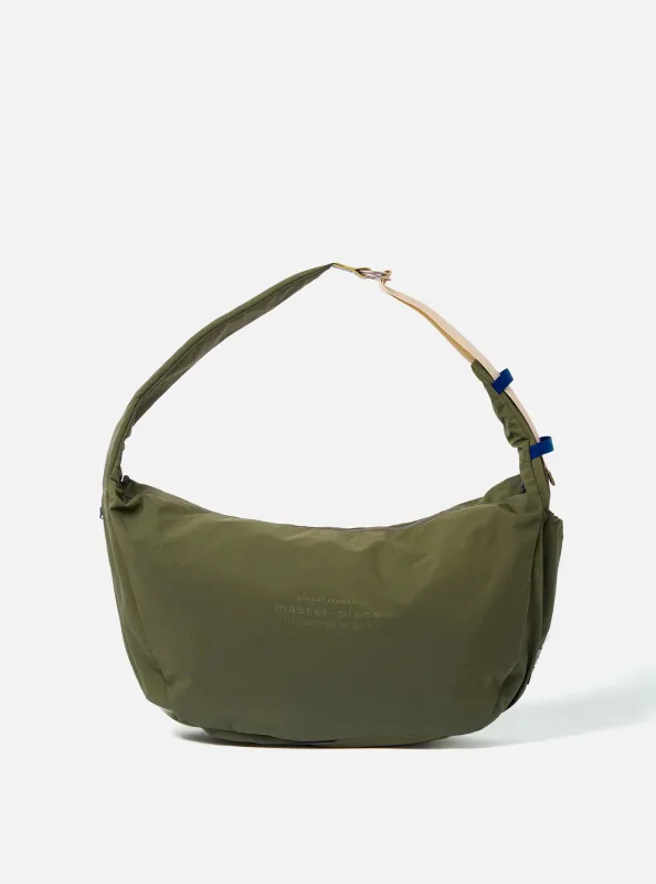 master-piece x Universal Works Olive Medium Canvas Shoulder Bag made by Universal Works