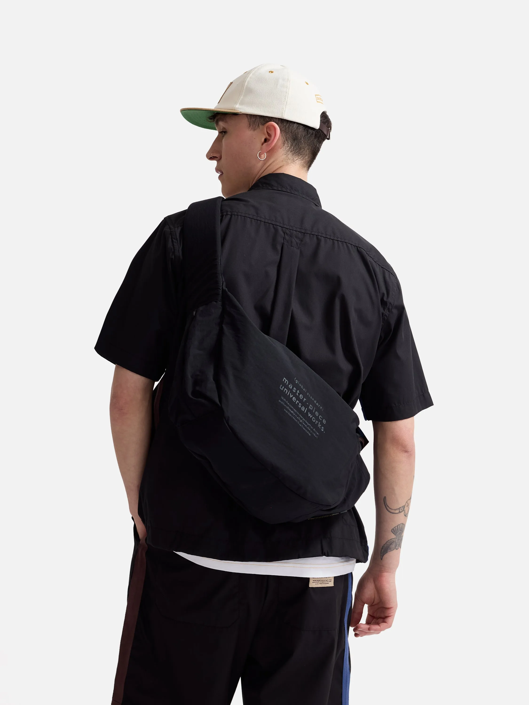 master-piece x Universal Works Black Medium Canvas Shoulder Bag sold by Universal Works product image thumbnail 2