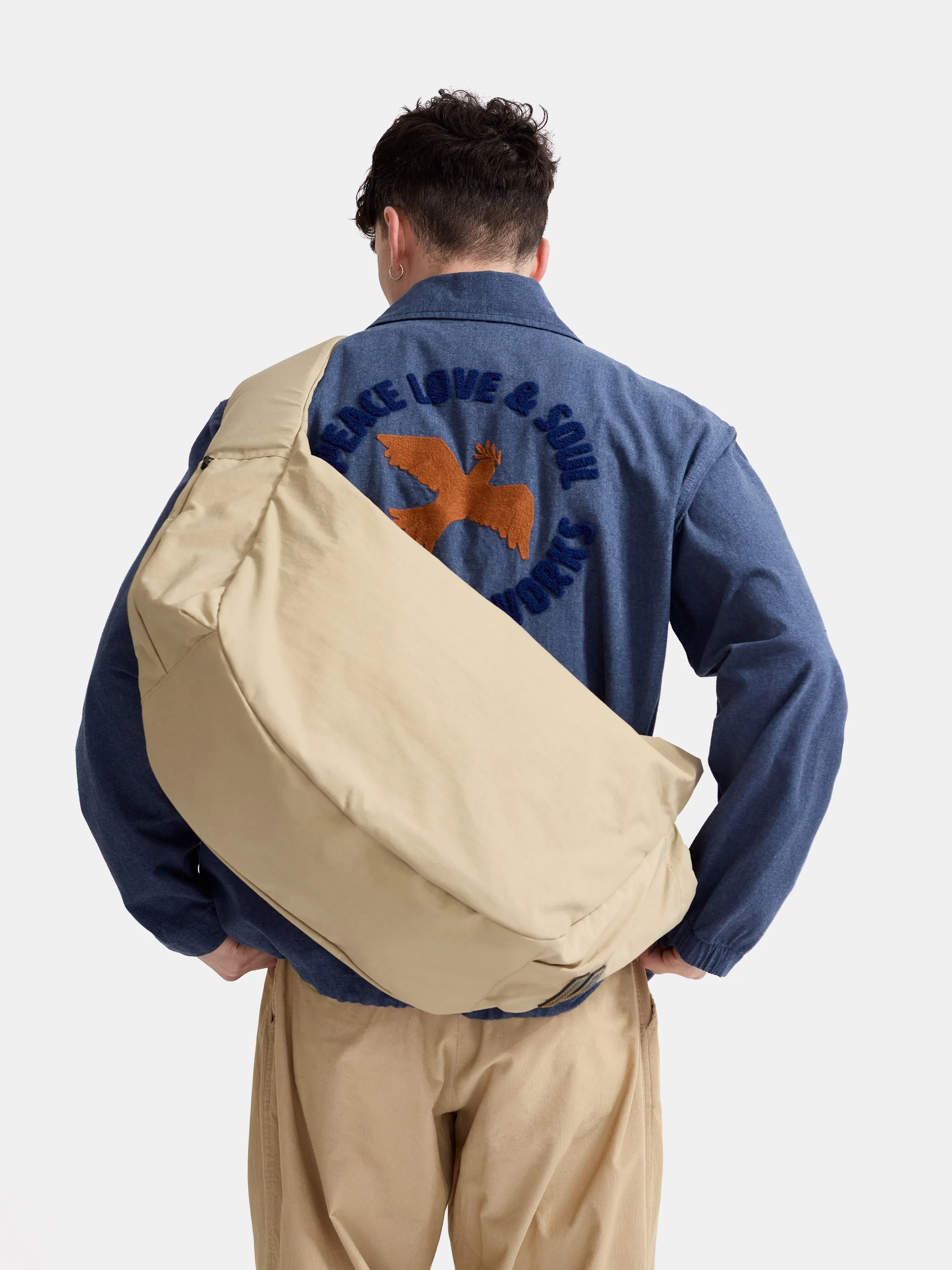 master-piece x Universal Works Beige Large Canvas Shoulder Bag sold by Universal Works product image thumbnail 2