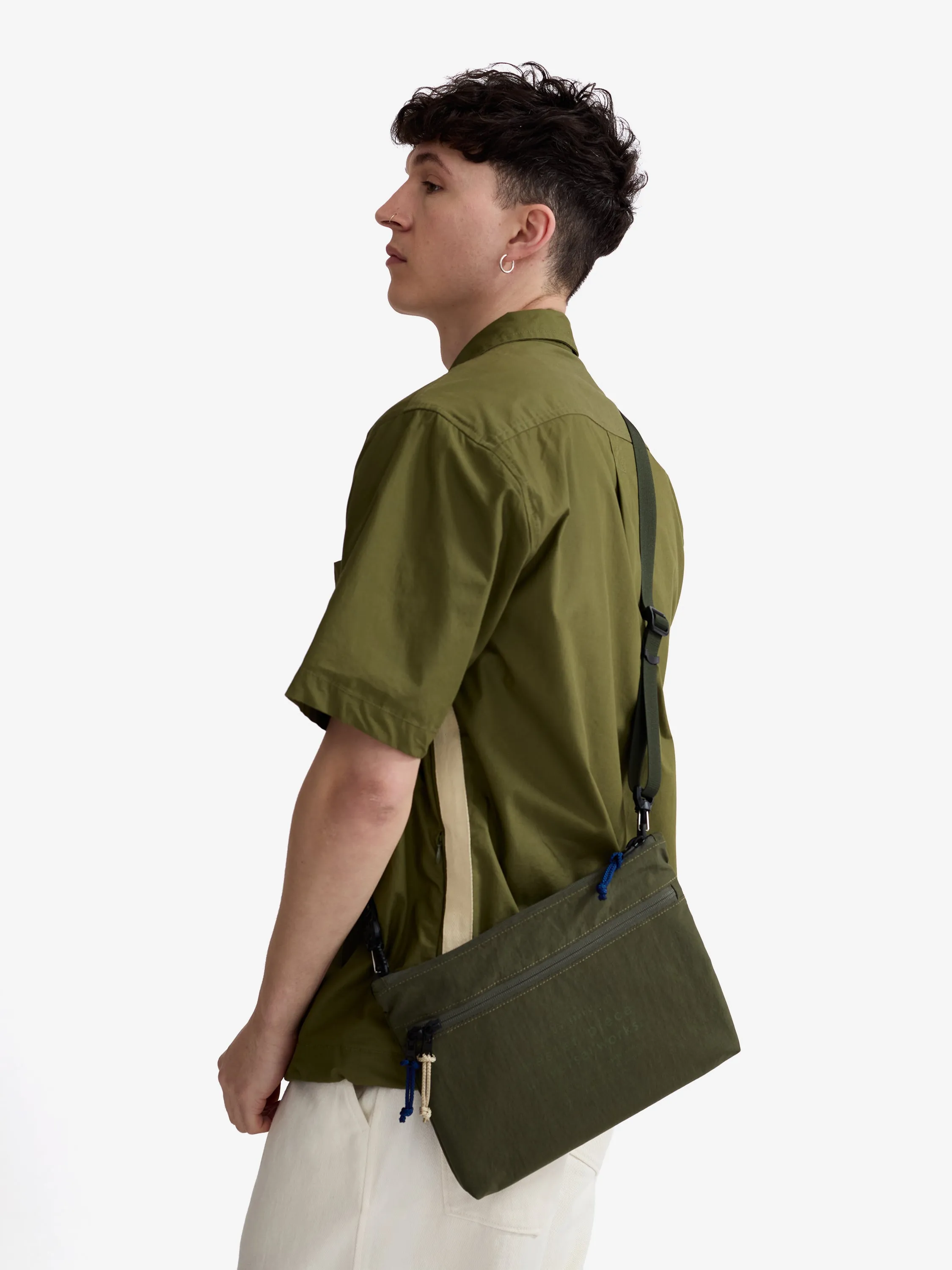 master-piece x Universal Works Olive Canvas Sacoche sold by Universal Works product image thumbnail 2