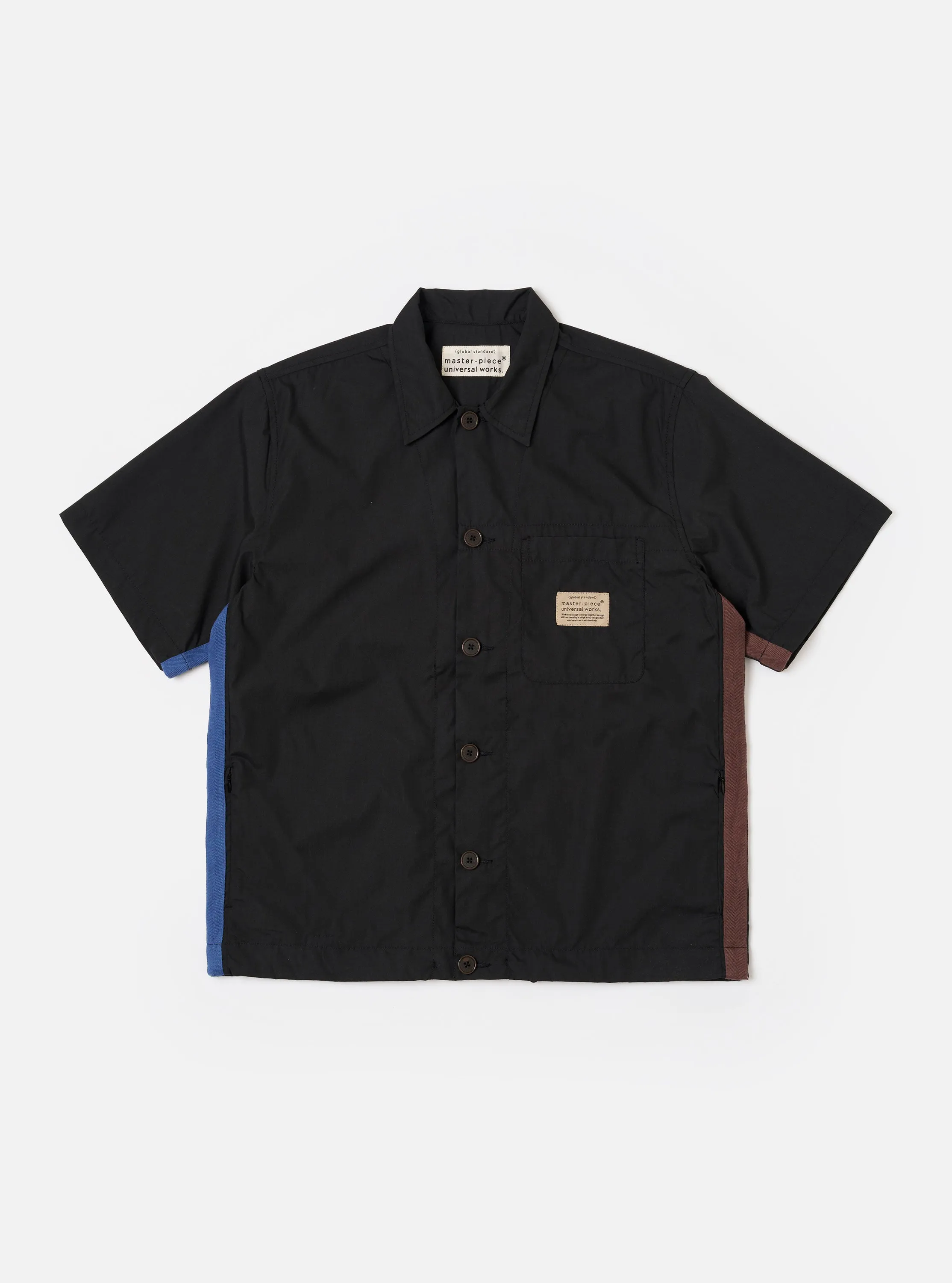 master-piece x Universal Works Black Recycled Poly Tech Tech Overshirt sold by Universal Works